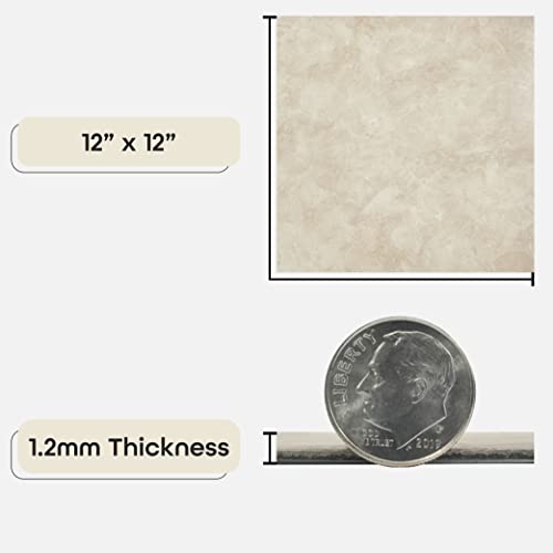 Nexus Self Adhesive 12-Inch Vinyl Floor Tiles, 20 Tiles - 12" x 12", Carrera Marble Slate Pattern - Peel & Stick, DIY Flooring for Kitchen, Dining Room, Bedrooms & Bathrooms by Achim Home Decor