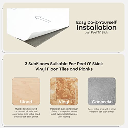 Nexus Self Adhesive 12-Inch Vinyl Floor Tiles, 20 Tiles - 12" x 12", Wood Medium Oak Plank Pattern - Peel & Stick, DIY Flooring for Kitchen, Dining Room, Bedrooms & Bathrooms by Achim Home Decor