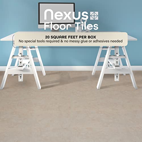 Nexus Self Adhesive 12-Inch Vinyl Floor Tiles, 20 Tiles - 12" x 12", Carrera Marble Slate Pattern - Peel & Stick, DIY Flooring for Kitchen, Dining Room, Bedrooms & Bathrooms by Achim Home Decor