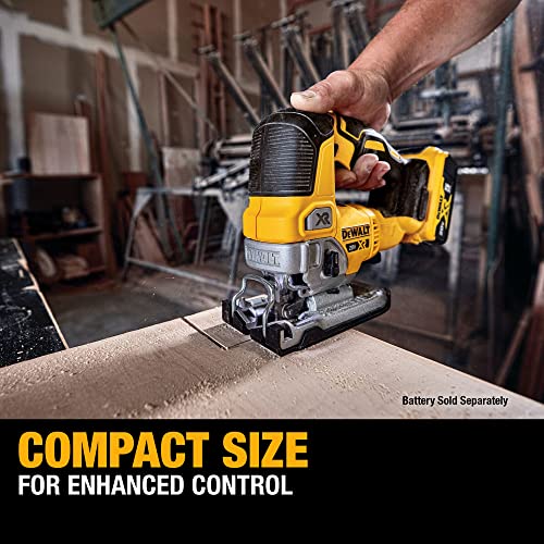 DEWALT 20V MAX XR Jig Saw, 3,200 Blade Speed, Cordless, Brushless Motor, LED Light, Bare Tool Only (DCS334B)