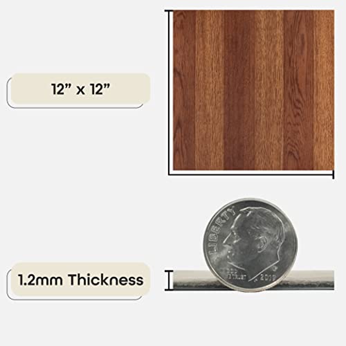 Nexus Self Adhesive 12-Inch Vinyl Floor Tiles, 20 Tiles - 12" x 12", Wood Medium Oak Plank Pattern - Peel & Stick, DIY Flooring for Kitchen, Dining Room, Bedrooms & Bathrooms by Achim Home Decor