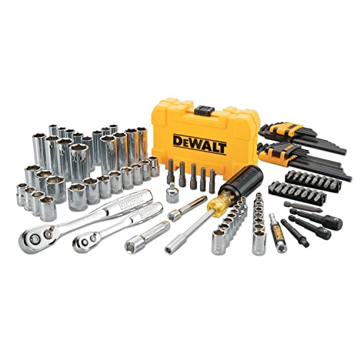 DEWALT Mechanics Tools Kit and Socket Set, 1/4" & 3/8" Drive, SAE, 108-Piece (DWMT73801)