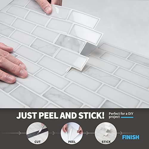 Art3d 10-Piece Peel and Stick Backsplash Tile, 12" X 12" Self-Adhesive Tile Sticker (10 Tiles)